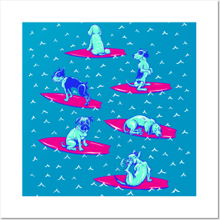 Surf Dogs in the Lineup! Posters and Art